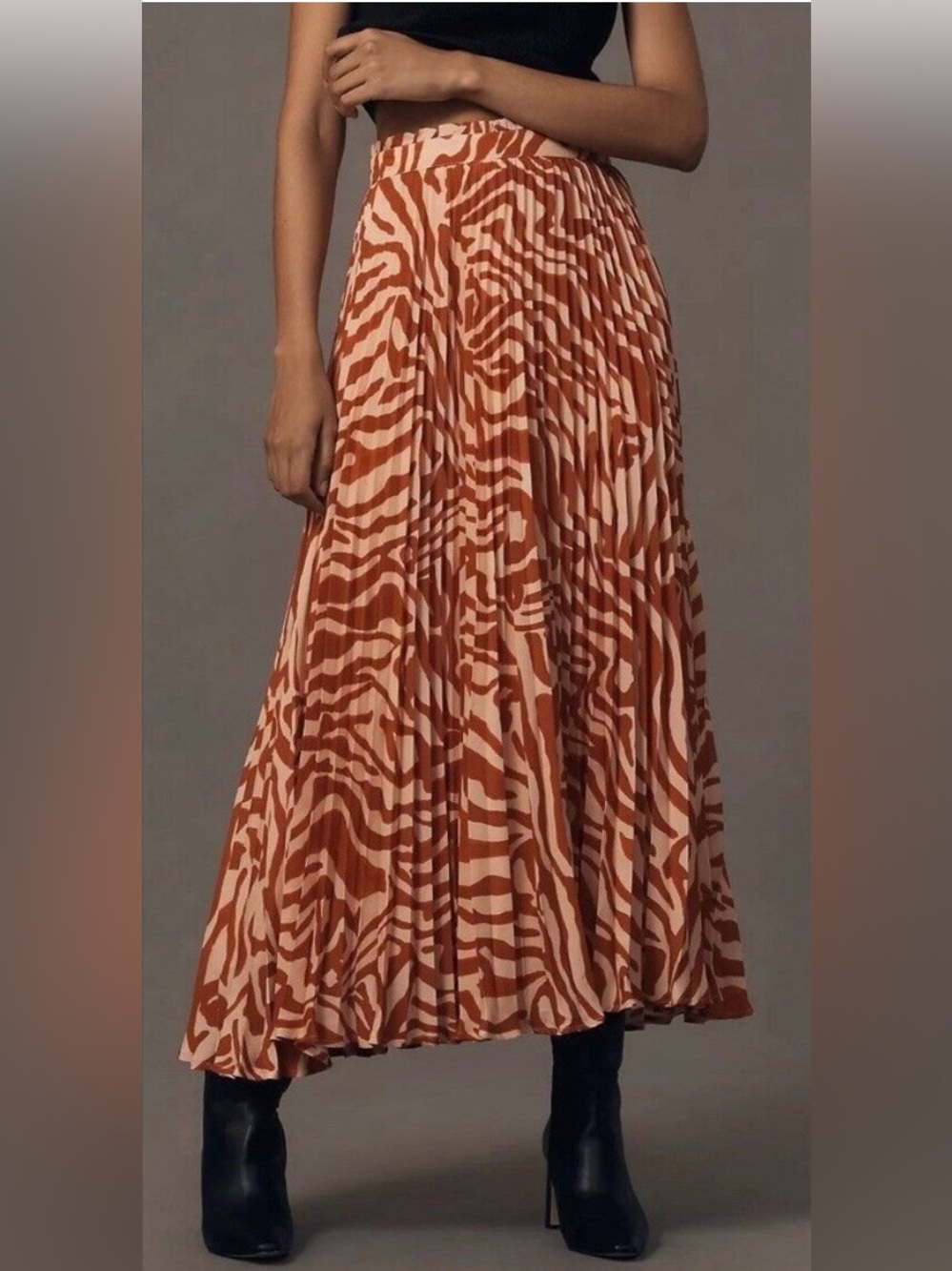 Anthropologie Maeve Isobel Silken Pleated Skirt